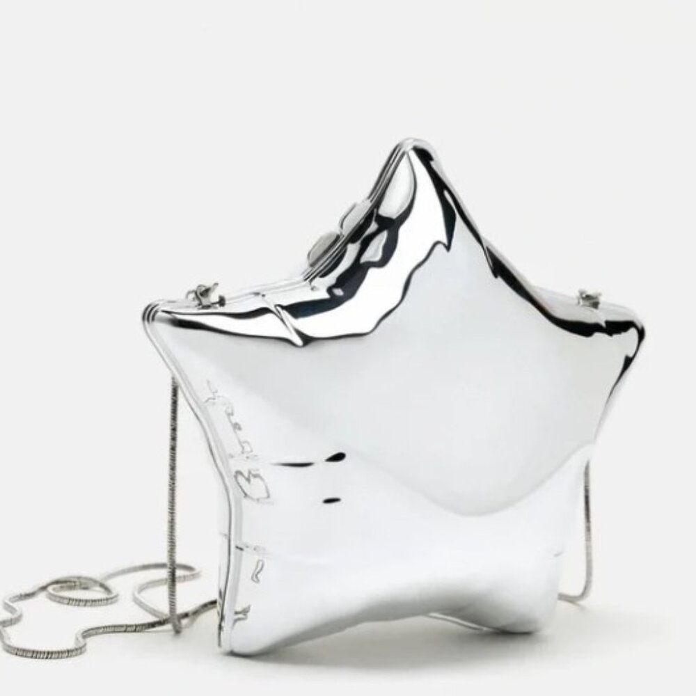 ZARA- Star Box Mirrored Clutch